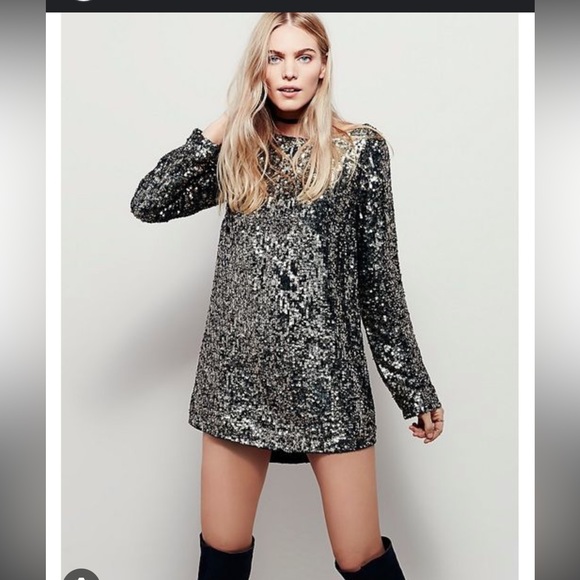 Free people tarnished gold sequined tunic - Picture 2 of 8
